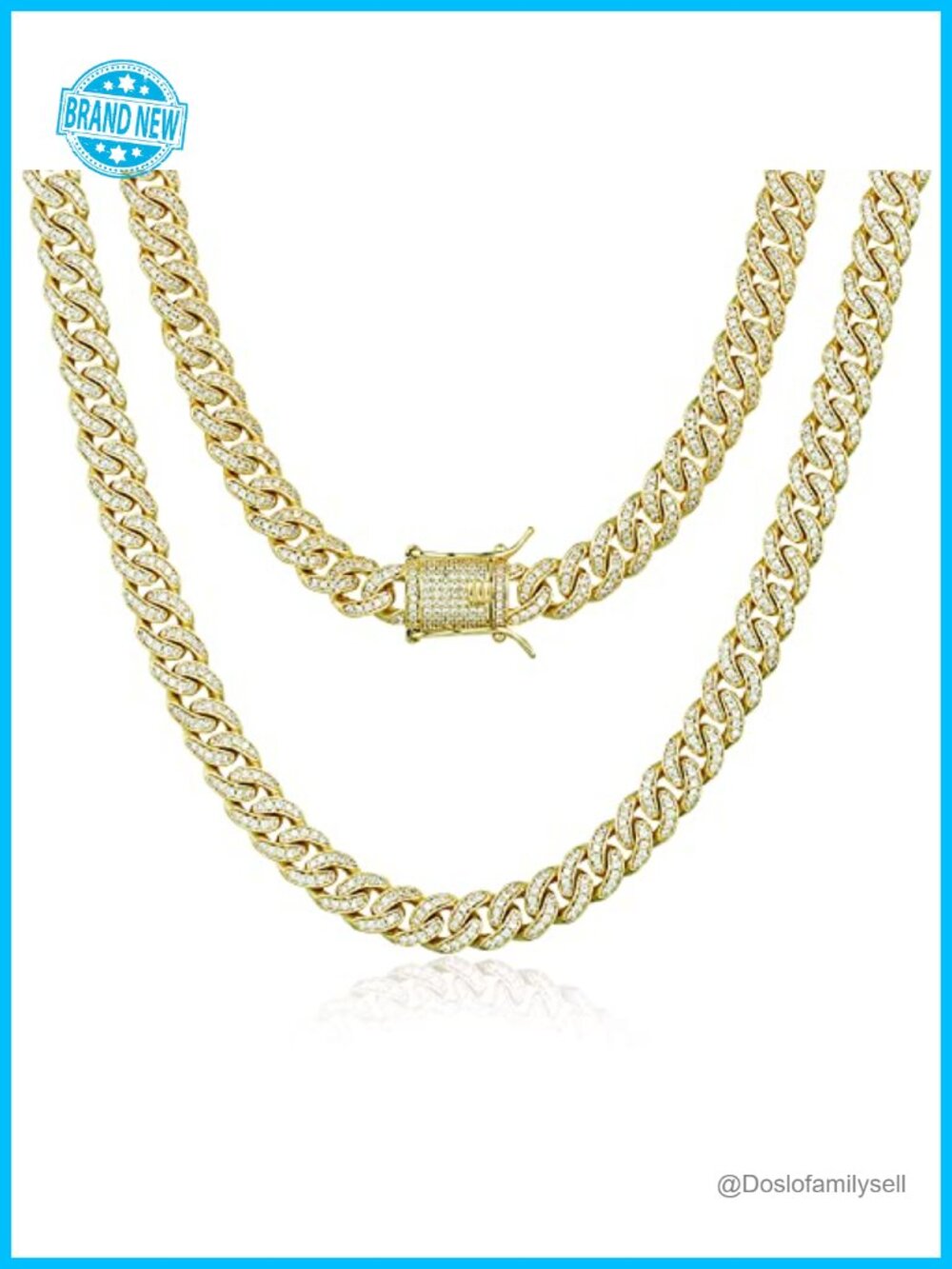 14K Gold Plated or White Gold Plated Cuban Link Chain Bracelet 8mm Iced Out Hip